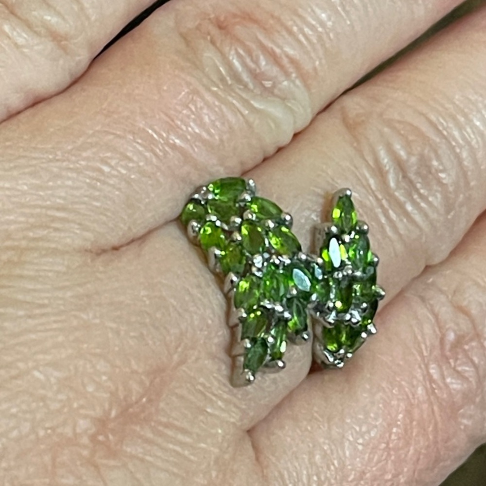 Natural Chrome Diopside Gemstone in 925 Sterling Silver Size 7 - Picture 11 of 13